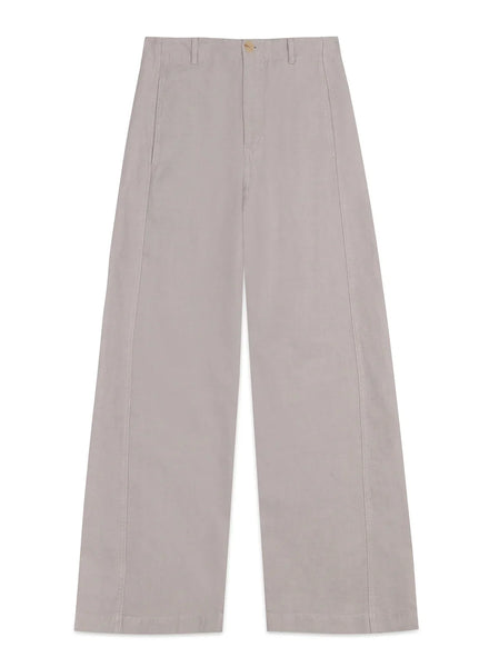 Linnen cotton wide pants Tela- white