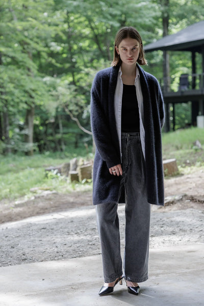 Long Cardigan in raccoon  Navy