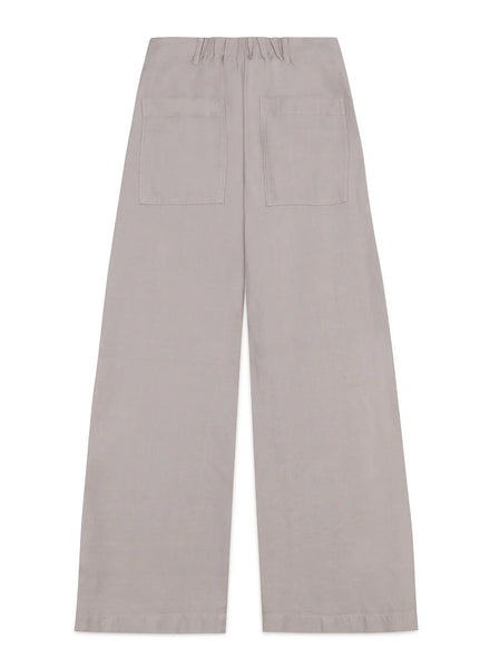Linnen cotton wide pants Tela- white
