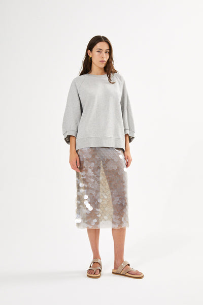 Lior Lunar Pencil Skirt Antique Silver