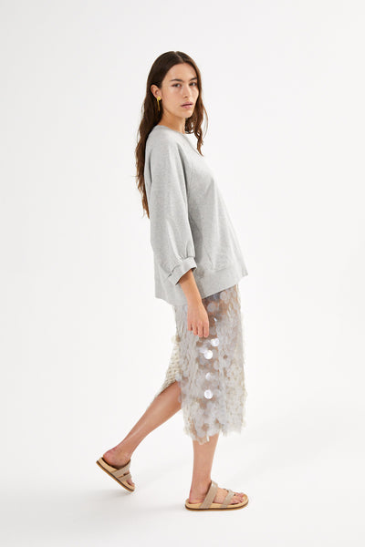 Lior Lunar Pencil Skirt Antique Silver