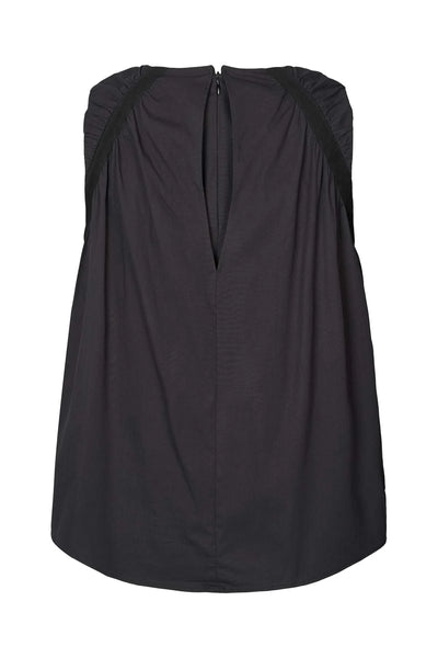Aio Papery Gathered Top Black