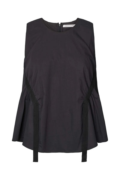 Aio Papery Gathered Top Black