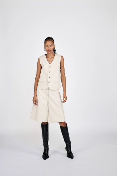 Banu Denim Vest Ecru
