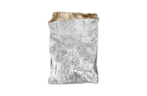 Silver metallic lunch bag