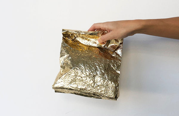 Gold metallic lunch bag