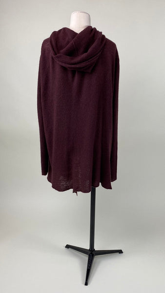 Hooded Long Sleeve Cardigan Raisin