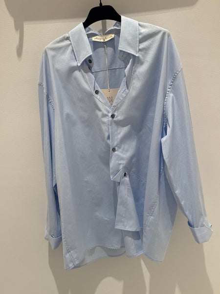 Phisique de role cotton big blouse sky blue