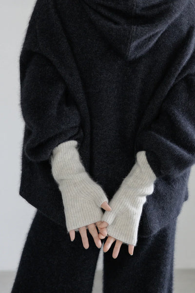 Raccoon Fingerless Gloves Noir