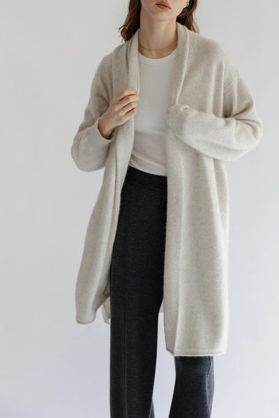 Cardigan Long En Raton Laveur Gris