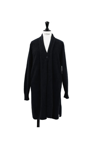 Cardigan Long En Raton Laveur Noir