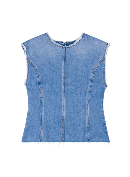 Acca Light-Wash Denim Top