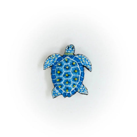 Blue Loggerhead Turtle Brooch Pin