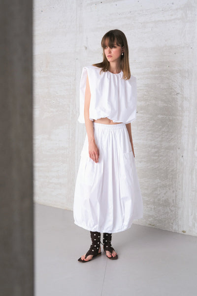 Ghiacciolo Sleeveless Popeline White Top
