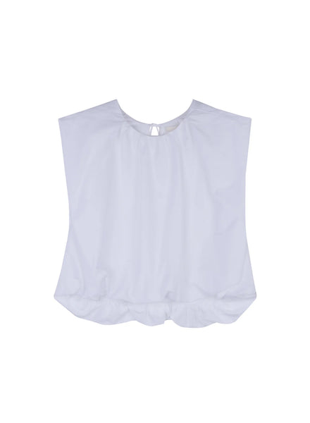Ghiacciolo Sleeveless Popeline White Top