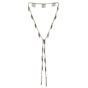 MLS650 Ruthenium Lurex Gold Necklace