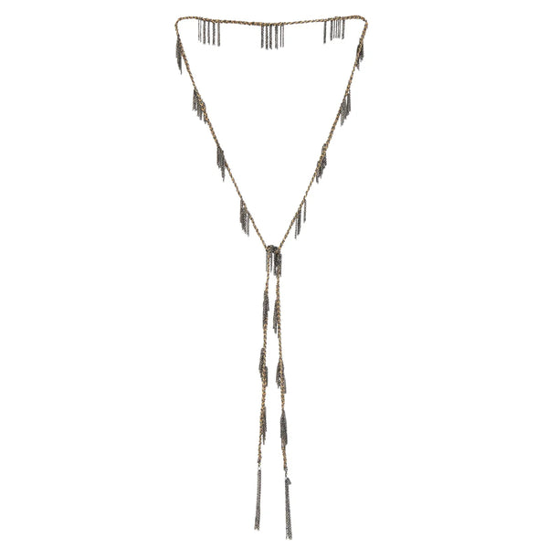 MLS650 Ruthenium Lurex Gold Necklace