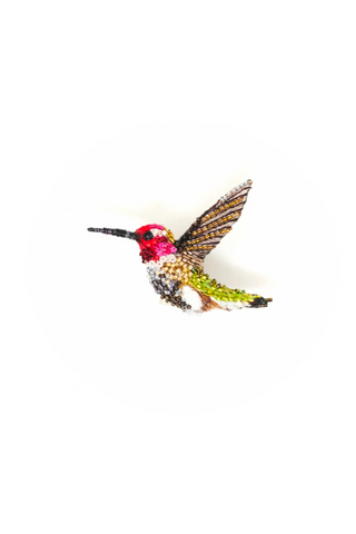 Sparking Hummingbird Brooch Pin