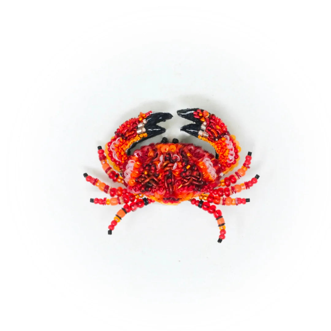 Red Rock Crab Brooch Pin