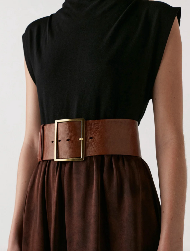 Leather belt wide hot sale