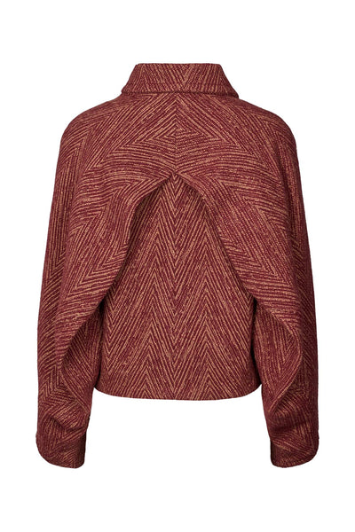 Lunna Herringbone Jacket Burgundy