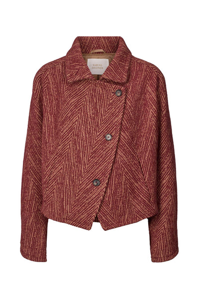 Lunna Herringbone Jacket Burgundy