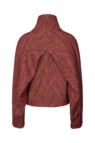 Lunna Herringbone Jacket Burgundy