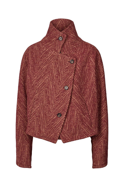 Lunna Herringbone Jacket Burgundy