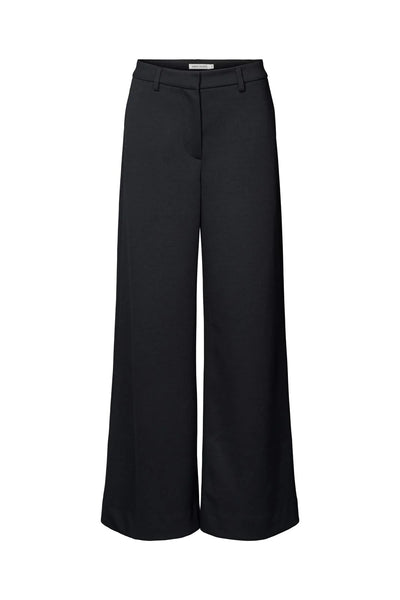 Zoe Dark Black Navy Tailored Wide Leg Pants