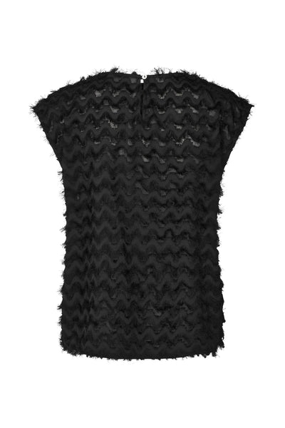 Sanga Black Feathery Top