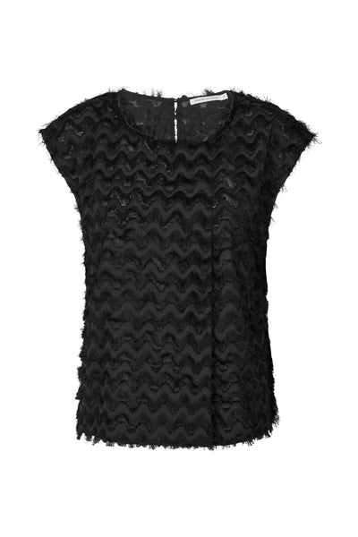 Sanga Black Feathery Top