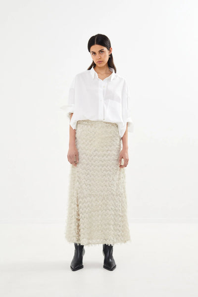 Selilja Oyster White Feathery Skirt