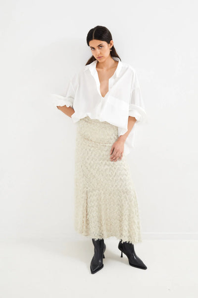 Selilja Oyster White Feathery Skirt