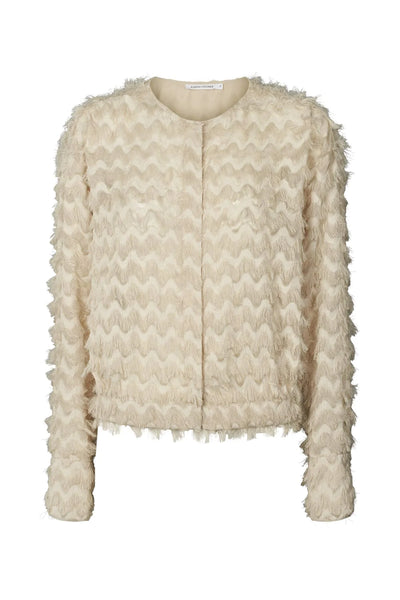 September White Feathery Shirt Jacket