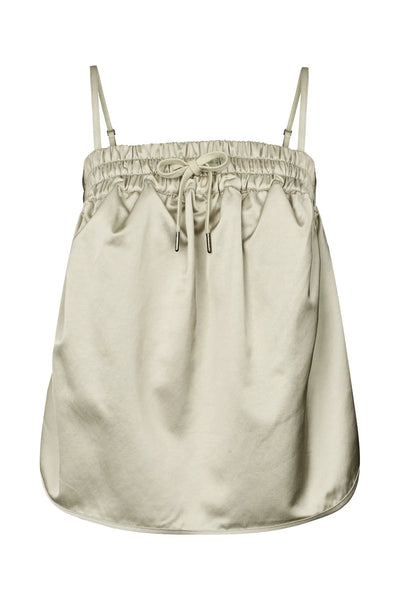 Paris Techno Drape Bustier Top Oyster