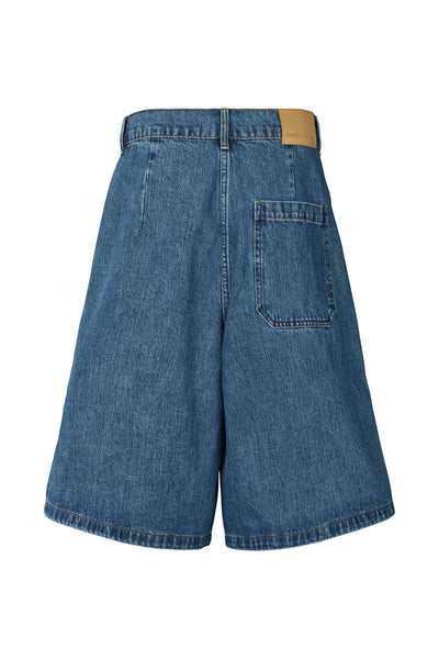 Raha Denim Wide Shorts Washed Indigo