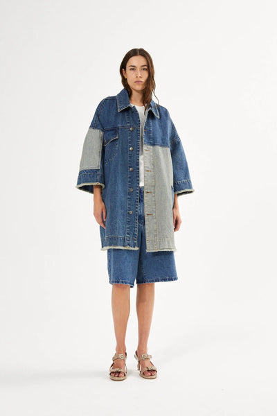 Oya Denim Kimono Jacket Washed Indigo