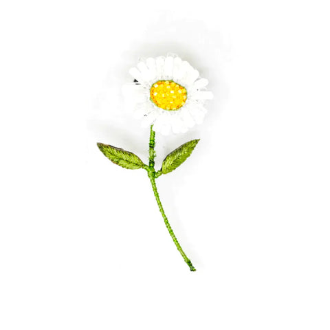 White Daisy Brooch Pin