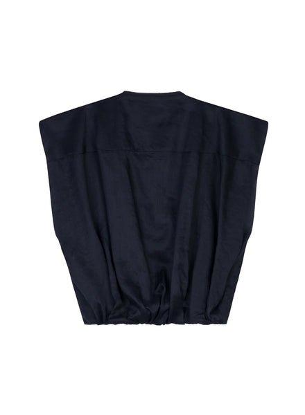 Zimpa Black Sleeveless Zip-Up Blouse