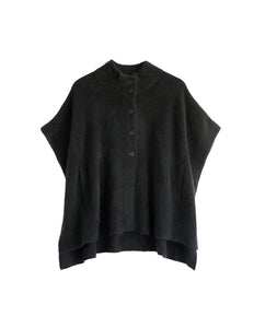 Poncho En Laine De Raton Laveur Noir