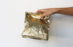 Gold metallic lunch bag
