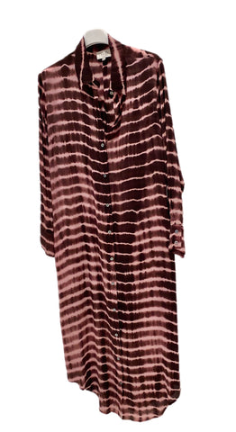 Katrien - Long Straight Shirt Dress grape lines