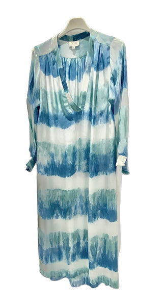 Erika Long Dress White/Blue/Green