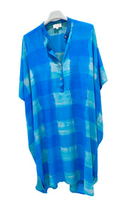 Sam - Short Kaftan check turquoise