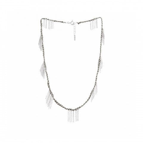 MLS651 Silver Grey Necklace