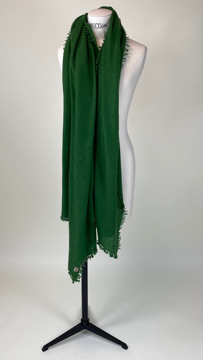 Grass Green Cashmere Felted Large Scarf