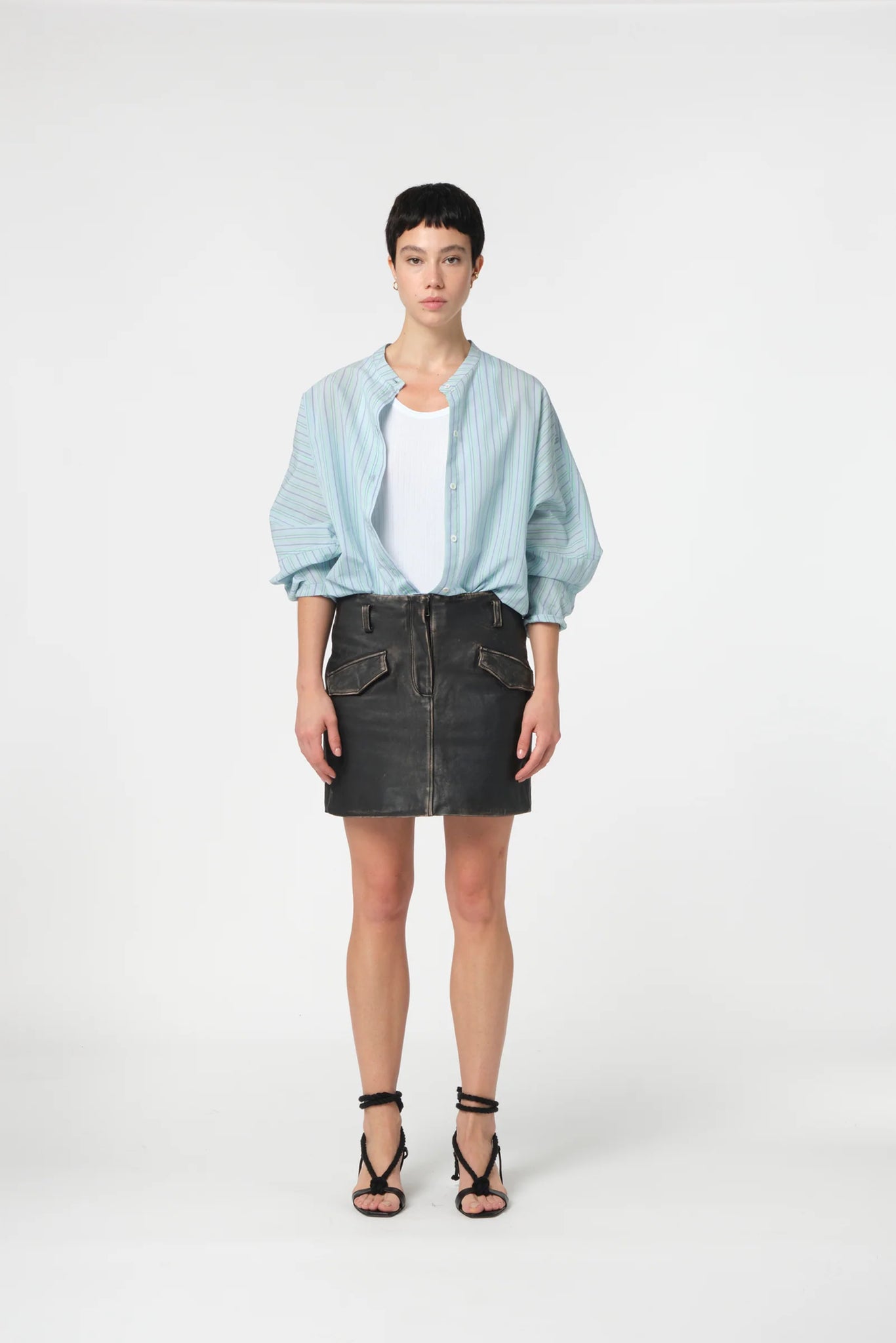 Naïf Striped Baby Blue Blouse Shirt