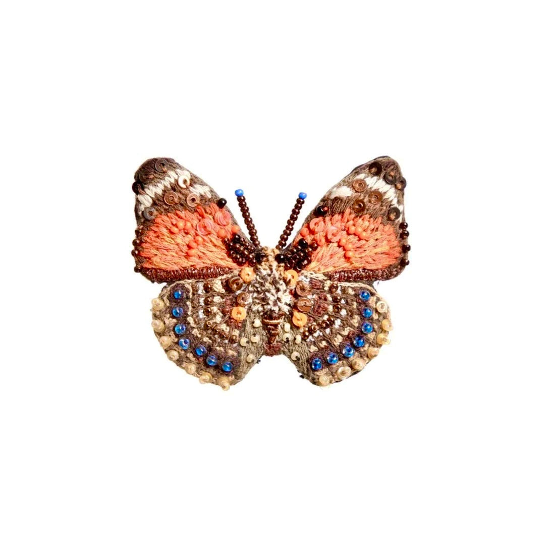 Claudina Orange Butterfly Brooch Pin