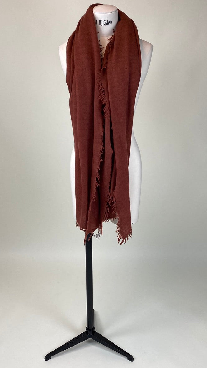 Cinnamon Brown Cashmere Felted Large Scarf