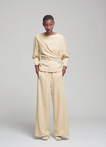 Wide pants Enea in light sweater -vanille